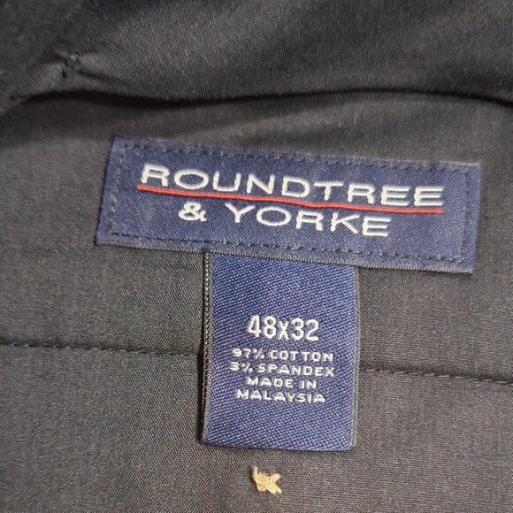 Roundtree & Yorke Big & Tall Work Slacks Navy Blue Khakis - Picture 1 of 11